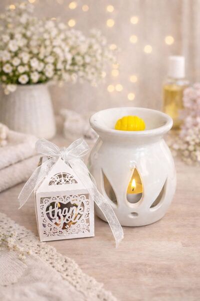 OEM Set Aromalampa Ceramica+Lumanare+Wax Melts Parfumate 50g pentru Aromatera...