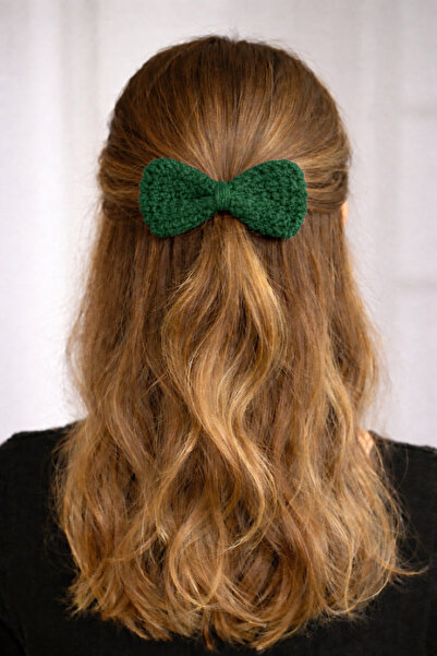 Mavi Masal Χειροποίητη Πλεκτή Κλιπ Μαλλιών με Φιόγκο – Κλιπ Μαλλιών για Γυναί...