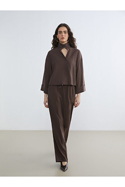 LC Waikiki Nevavm Women's Wide Leg Pants with Elastic Waist and Difference in...