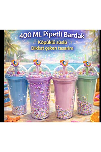 AYDAN26 Pipetli Renkli Bardak
