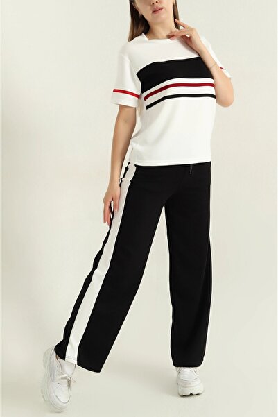 Vionne Modal Fabric Striped Sports Tracksuit Set