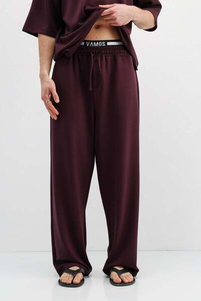 VAMOSCLO Modal Blended Baggy Sweatpants Plum