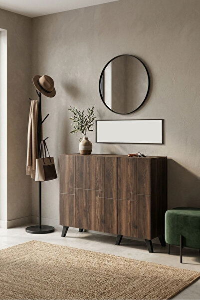 DEC22 121cm shoe cabinet with a distinctive and modern design