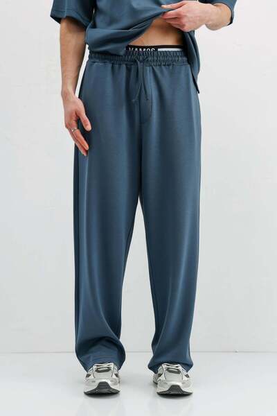 VAMOSCLO Modal Blended Baggy Sweatpants Indigo