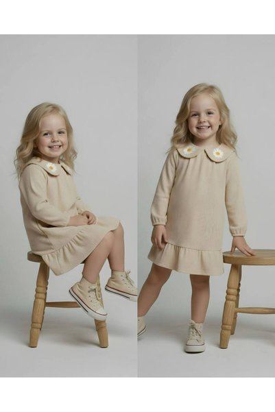 Lucky kidswear Girl's Daisy Collar Dress
