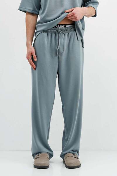 VAMOSCLO Modal Blended Baggy Sweatpants Bottom Petrol