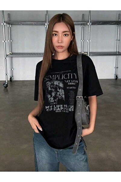 DİVİN Tricou oversize din țesătură imprimată, noua colecție