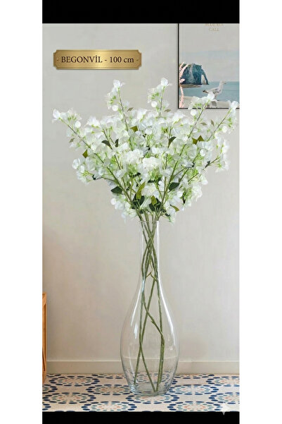 yapay çiçek evi 1 adet 120 cm beyaz begonvil ev vazo dekor süsü