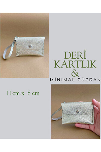 LUNA LUSTER Genuine Leather Minimal Avuçiçi Glittery Design Women's Wallet Ca...