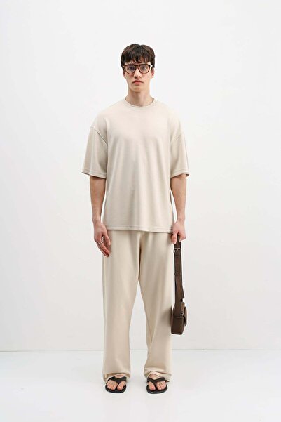 VAMOSCLO Modal Blended Oversized T-Shirt Stone