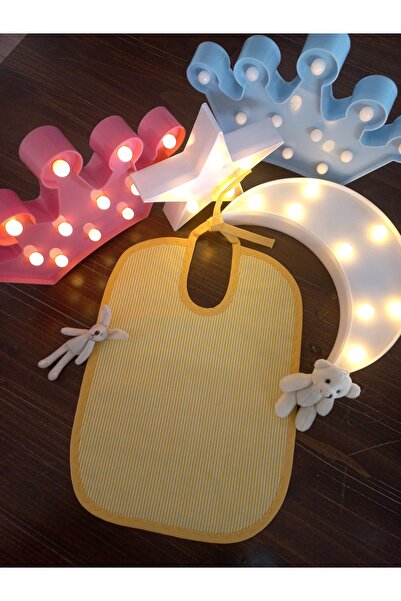 Tezgah İstanbul Yellow Striped Baby Food Bib (6-12 Months)