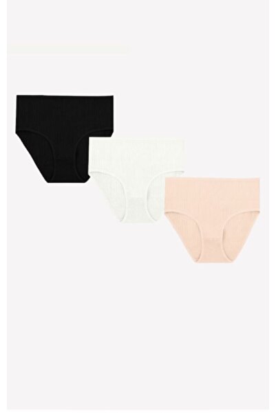 NBB Women's High Waist Corded Fabric 3-Piece Slip Panties