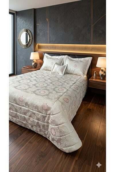 AYBERK HOME TEXTİLE Jakar Chenille Bedspread Double 4-Piece Set