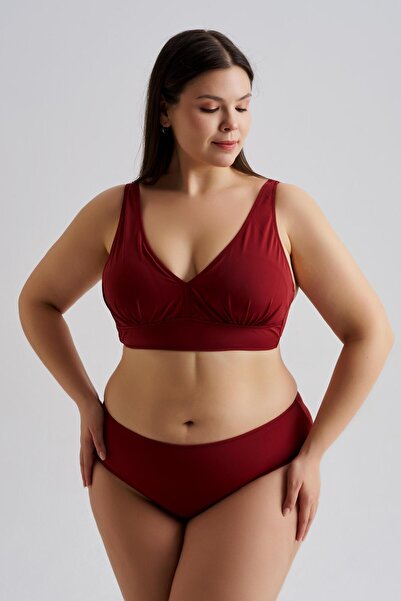 AQUAVİVA Set bikini Valeria efect modelator pentru femei, mărime mare, roșu c...