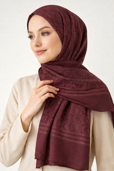 Mako Burgundy Cotton Fiber Shawl