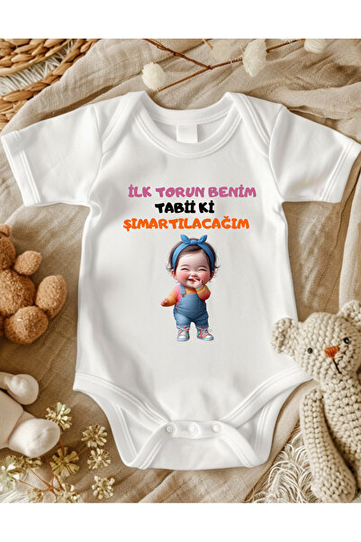 lupi Eğlenceli Yazılar Bebek Body Zıbın %100 Pamuk Kız Zıbın