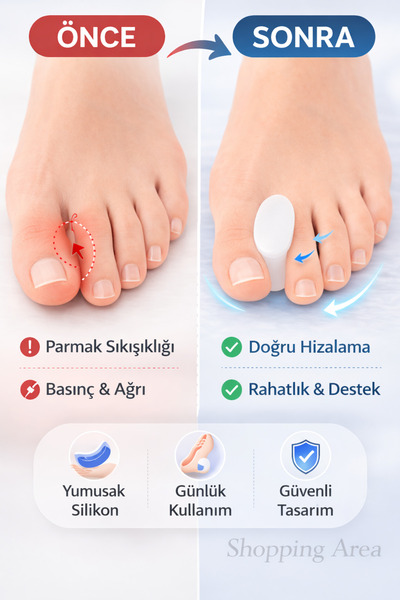 Shopping Area Silikon Parmak Arası Ayırıcı Makara Large (42-46) – Halluks Val...