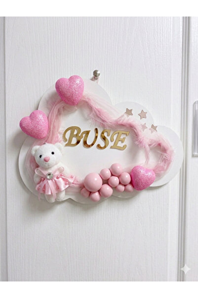 GOLDCENTER Pembe Bubble Ayıcıklı & Kalpli & Pembe tüylü & Ledli Bulut Bebek K...