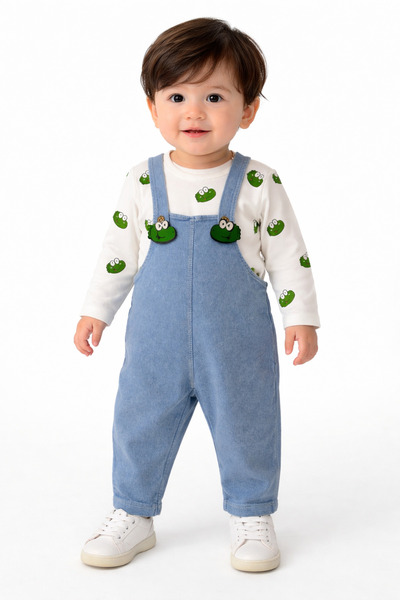 MODA Erkek bebek mevsimlik kot tulum ikili takım