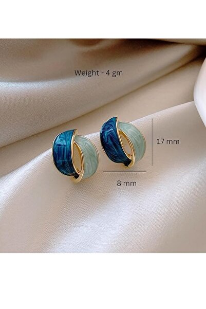 MobiLand Altın Kaplama Fransız Vintage Model Turkuaz Mavi Renk Sofistike Gümü...