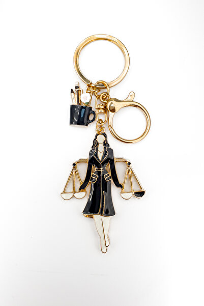 Stella Fortis Stylish Women's Scale with Lawyer Figure and Scale Detail Keych...