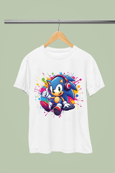 MAGORS تيشيرت سونيك ذا هيدج هوج مطبوع بأكمام قصيرة للشباب والأطفال مكون من قط...