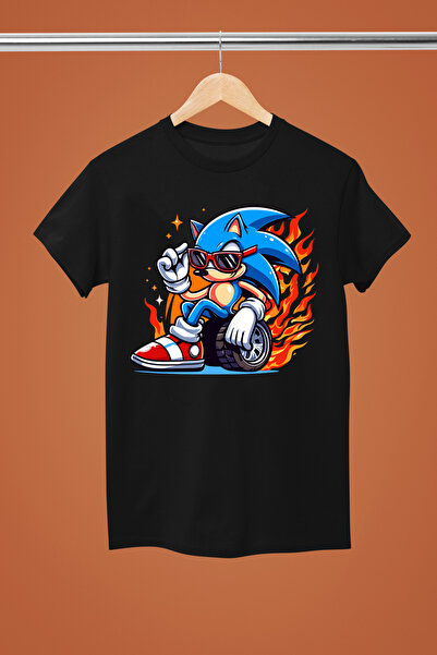 MAGORS تيشيرت سونيك ذا هيدج هوج مطبوع بأكمام قصيرة للشباب والأطفال مكون من قط...