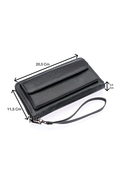 Westpolo Daisy Unisex Hakiki Eskitme Deri Kağıt Para ve Telefon Bölmeli Uzun ...