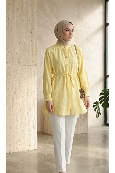bellura Düğmeli Reglan Kol Bağcıklı Çilek Gömlek