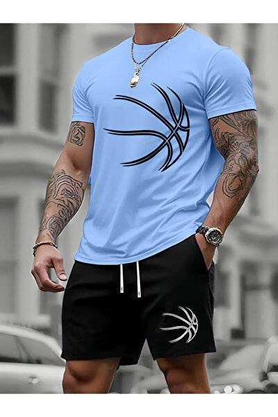 LAVİTTA Unisex women's/men's special Printed shorts t-shirt set