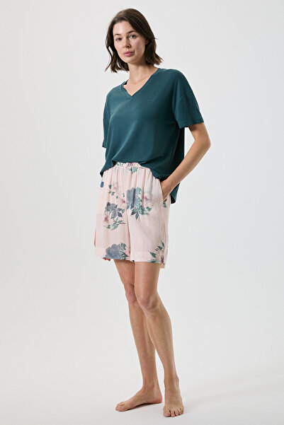 Catherine's Set de pantaloni scurți cu decolteu în V și imprimeu floral