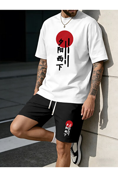 LAVİTTA Japan shorts t-shirt - shorts bottom top tracksuit set Printed Oversi...