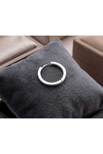 Silver Hunters Gümüş Halka Küpe 14 mm 925 Ayar Gümüş Kalın Halka Küpe