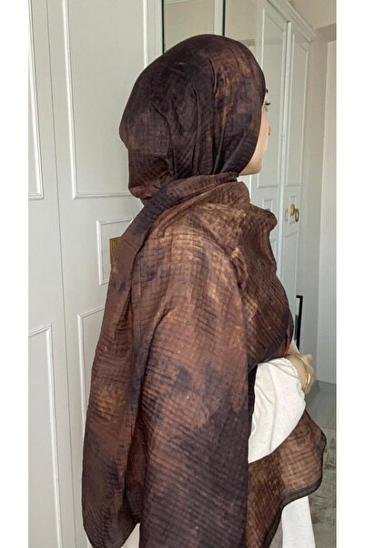 Evascarfs Müslin kumaş soyut desen soft şal