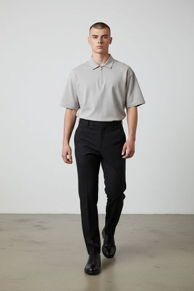 Butik Μπλουζάκι με γιακά πόλο και φερμουάρ, στυλ Old Money