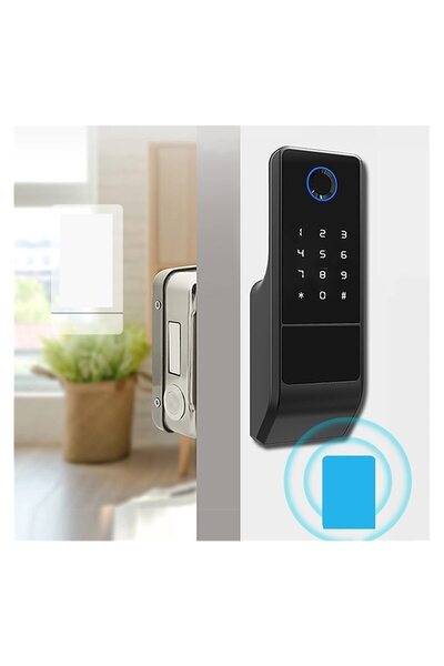 Lorraya 🔒 قفل باب ذكي مقاوم للماء بمعيار IP65 | 32-75 بوصة | قفل ببصمة الإصب...