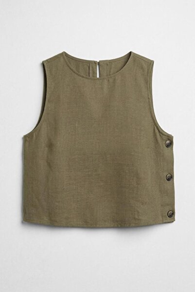 BSL % 100 Keten Oversize Bluz