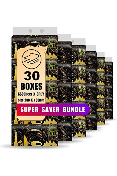 RICH LIFE Facial Tissue - Premium Quality 3-Ply - 660 Sheets | 30 Value Packs...