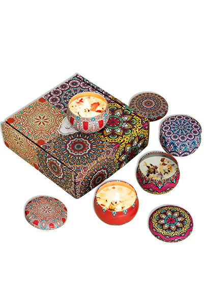 L&Wen طقم هدايا شموع معطرة للنساء، 4 شموع علاجية بالزيوت العطرية بنمط عرقي