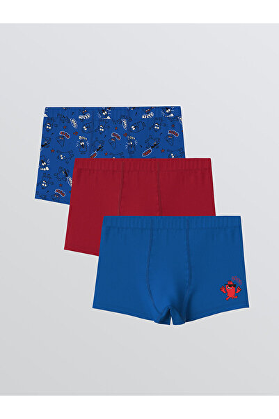 LC Waikiki Peak New Season Boxeri pentru băieți cu talie elastică, pachet de 3