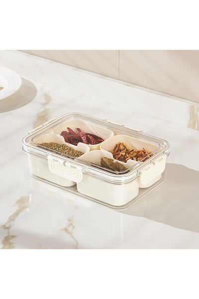 Arabest Divided Clear Snack Serving Tray with Lid & Handle, Snackle Box Charc...