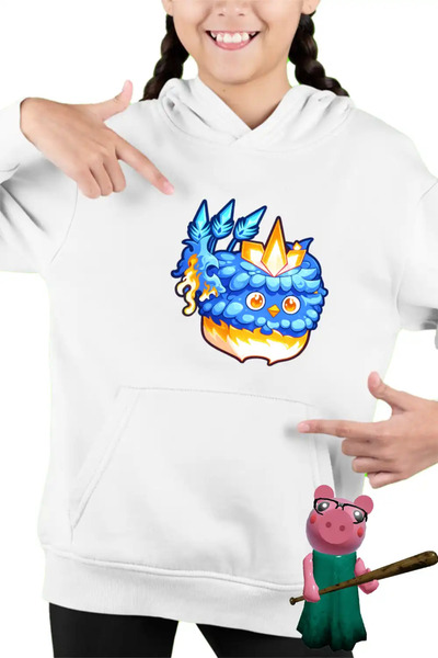 OEM Παιδικό Κορίτσι Blox Fruits Phoenix Fruit Φούτερ με Κουκούλα Roblox Fruit