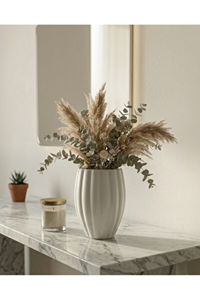 Velorahomee Βάζο από Λευκή Κολοκύθα - 15 εκ. Μοντέρνο Διακοσμητικό Αντικείμενο