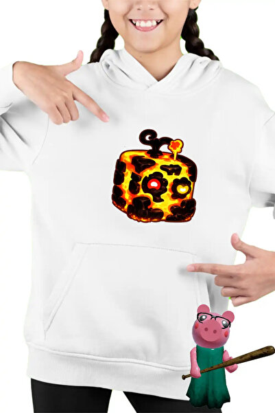 OEM Παιδικό Κορίτσι Blox Fruits Magma Fruit Φούτερ με Κουκούλα Roblox Fruit