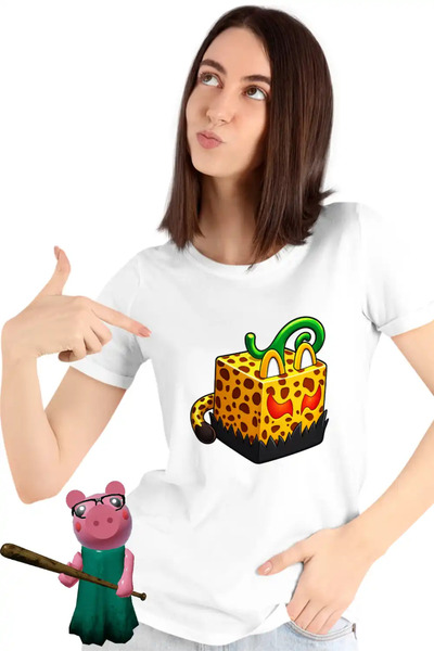 OEM Blox Fruits Women's T-Shirt Leopard Fruit Roblox Fruits
