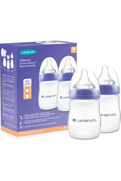 Lansinoh 2 X 160 ml Biberon & NaturalWave® Biberon Emziği (1 Ay+)