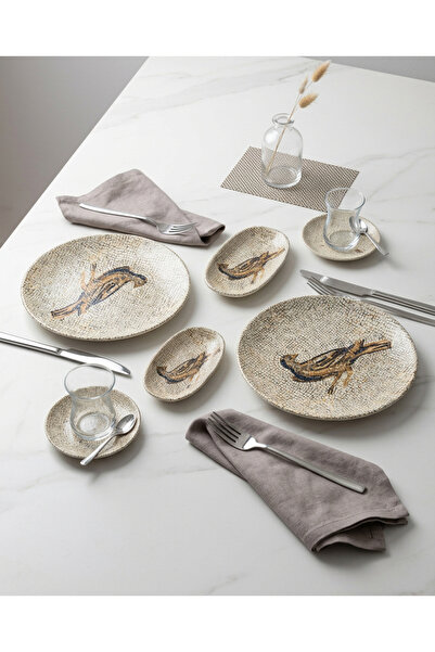 LAVİNİA Bonna Mezopotamya Kuş 2 Kişilik Kahvaltı Takımı-Çay Seti-İkram Seti-6...