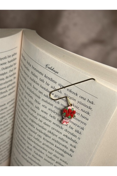 Rika Spolia & Co. Kırmızı Gül Buketi Kitap Ayracı (Plastik Değildir Minelidir)