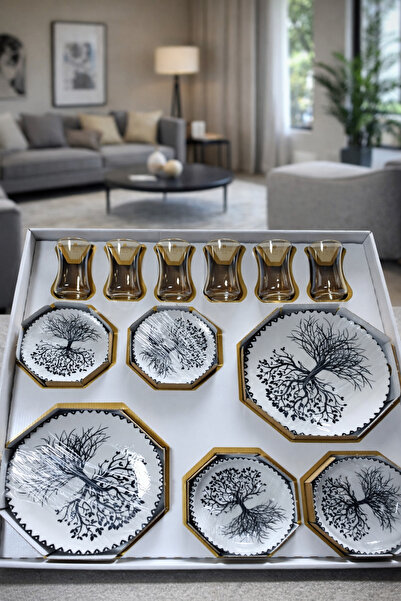 Paşabahçe 24 Parça Harenciya Premium Çay&Pasta Sunum Seti-6 Bardak 6 Pasta Ta...