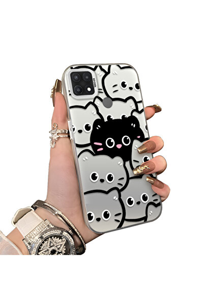 ucuc Oppo A15/A15S Compatible Hard Acrylic Back Silicone Edge Lens Protection...